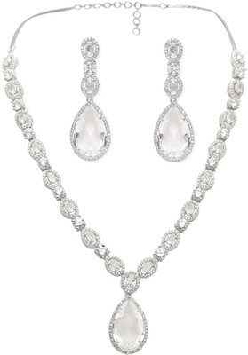 fabula Alloy Silver Silver, White Jewellery Set(Pack of 2)