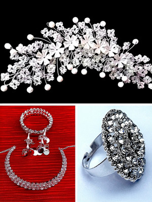 arish Silver, Alloy White, Silver Jewellery Set(Pack of 4)