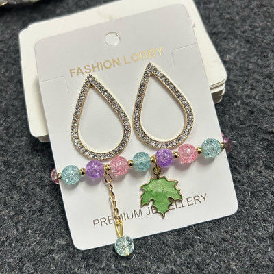 FashionLobby Glass Gold-plated Multicolor Jewellery Set(Pack of 2)