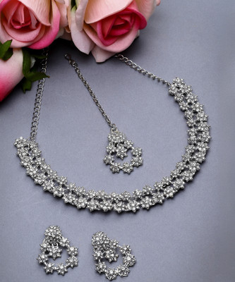 Sukkhi Alloy Rhodium Silver Jewellery Set(Pack of 4)
