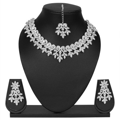 maayeri JEWELS Alloy Silver Jewellery Set(Pack of 1)