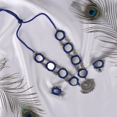 PRIYANSHMIMPEX Fabric Blue, Silver Jewellery Set(Pack of 1)