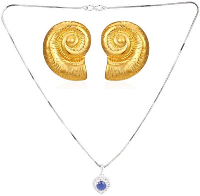 SKG Fashions Stone Blue, Gold Jewellery Set(Pack of 1)