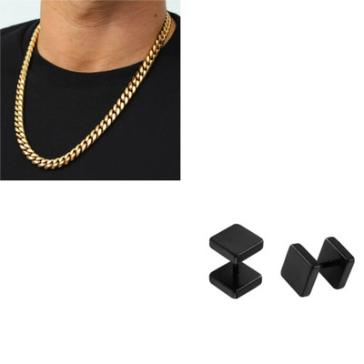 MAATRCHAAYA Stainless Steel Gold-plated, Titanium Black, Gold Jewellery Set(Pack of 2)