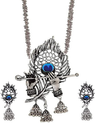 Ruhi Oxidised Silver Black Silver Silver Jewellery Set(Pack of 1)