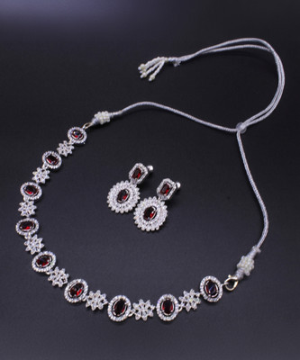 Shining Angel Copper Silver Red Jewellery Set(Pack of 3)