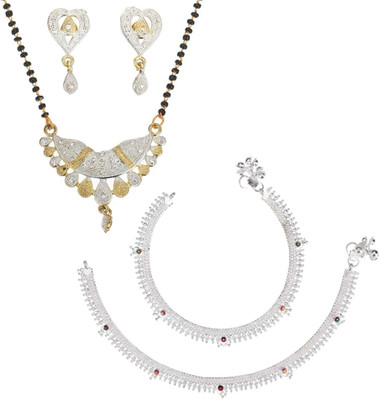 AanyaCentric Alloy Gold-plated Multicolor Jewellery Set(Pack of 5)
