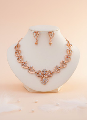vrindora Brass Gold-plated, Copper Rose Gold Jewellery Set(Pack of 1)