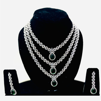 Vasudhara Stone 800 Silver Green Jewellery Set(Pack of 1)