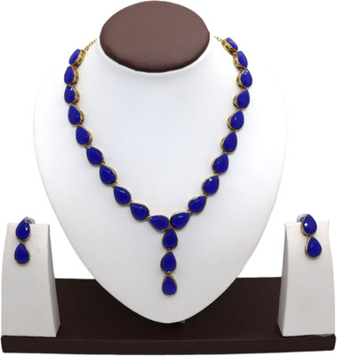 JN Handicraft Metal Copper Blue Jewellery Set(Pack of 1)