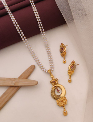 revary Brass Gold-plated Gold Jewellery Set(Pack of 3)