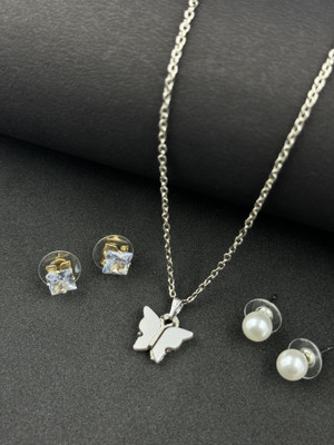 BOGHRA SALES Silver, Copper, Alloy Silver, Gold-plated Silver, White Jewellery Set(Pack of 1)