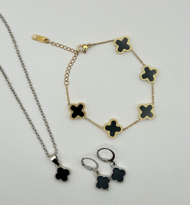 KRISHMAYATOZ Alloy Black Jewellery Set(Pack of 4)