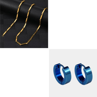MAATRCHAAYA Stainless Steel Gold-plated, Sterling Silver Gold, Blue Jewellery Set(Pack of 2)