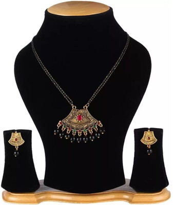 Gauri FashionHub Alloy Gold, Black Jewellery Set(Pack of 1)