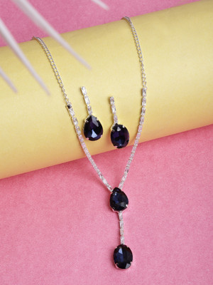 Velvet Jewelz Alloy Blue Jewellery Set(Pack of 2)