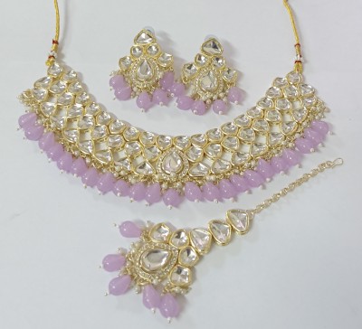 H M PATEL CREATIONS Alloy Purple Jewellery Set(Pack of 2)