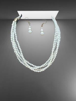 Zooni Collections Mother of Pearl White Jewellery Set(Pack of 1)
