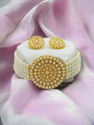 Purple stone Alloy Gold-plated White Jewellery Set(Pack of 1)