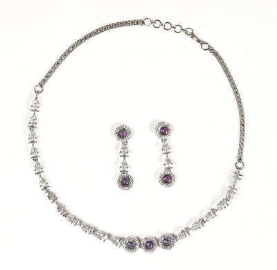 house of common Brass Rhodium Purple, Silver Jewellery Set(Pack of 1)