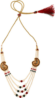 BHANA CREATIONS Brass Gold-plated White Jewellery Set(Pack of 3)