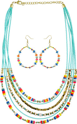 University Trendz Alloy Gold-plated Multicolor Jewellery Set(Pack of 1)