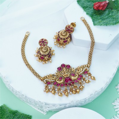 BHARGAV ART Alloy Maroon Jewellery Set(Pack of 1)