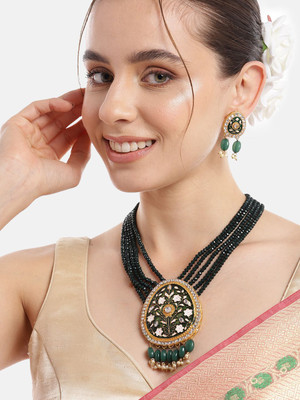 ANOUK Brass Gold-plated Green Jewellery Set(Pack of 1)