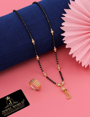 Bright STYLE Metal, Alloy Gold-plated Gold, Black Jewellery Set(Pack of 1)
