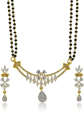 Ruhi Brass Gold-plated Black, Gold, Silver Jewellery Set(Pack of 1)