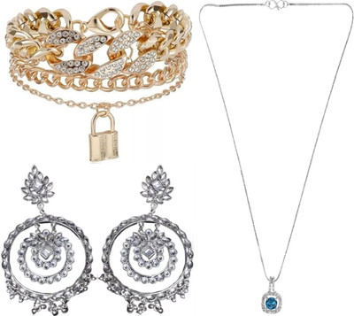 Aarav Creations Alloy Gold, Silver, Silver Jewellery Set(Pack of 1)