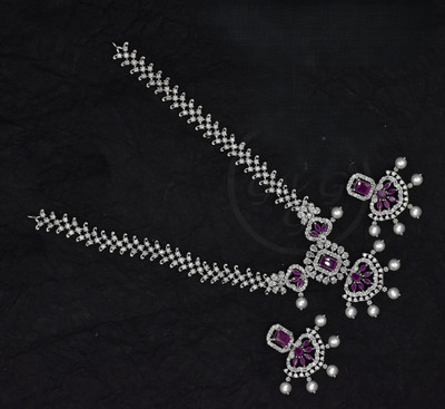 gvg Alloy Rhodium Pink Jewellery Set(Pack of 2)
