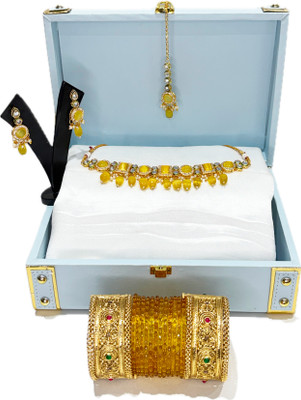 Mogha Jewels Brass Gold-plated Gold Jewellery Set(Pack of 4)