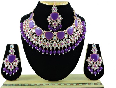 VATSALYA creation Alloy Gold-plated Purple Jewellery Set(Pack of 1)