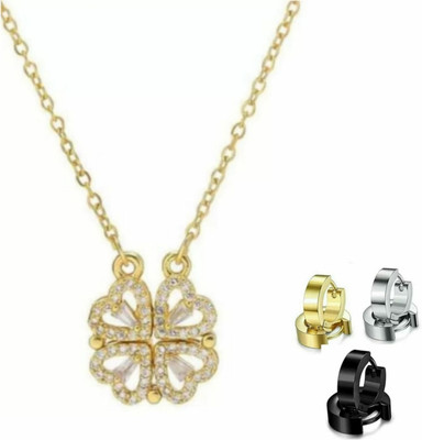 MAATRCHAAYA Brass, Alloy, Stainless Steel Titanium, Sterling Silver, Gold-plated, NA Silver, Gold, Black Jewellery Set(Pack of 4)