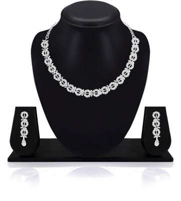 Atasi International Alloy Rhodium White Jewellery Set(Pack of 1)