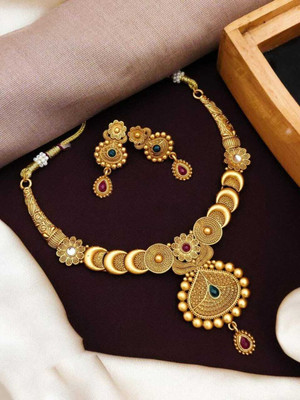 SHIVAY FASHION HUB Alloy Gold Jewellery Set(Pack of 1)