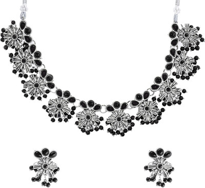 Shining Jewel Brass Brass Silver, Black Jewellery Set(Pack of 3)