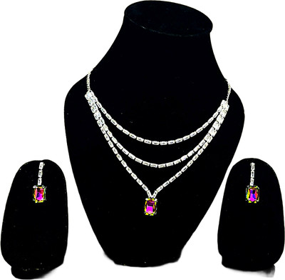 V.V. Sons Brass, Alloy Sterling Silver Multicolor, Silver Jewellery Set(Pack of 1)