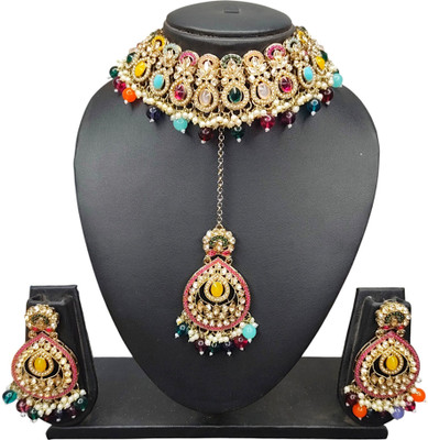 Zarmar fashion Stone Gold-plated Multicolor Jewellery Set(Pack of 1)