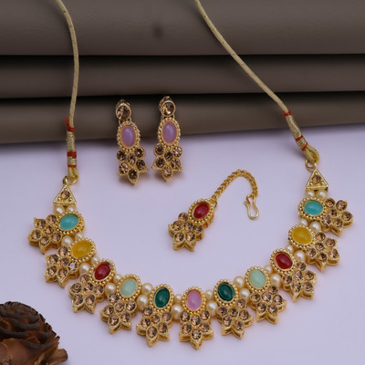 VISITART JEWELLERY Alloy Gold-plated Multicolor Jewellery Set(Pack of 3)