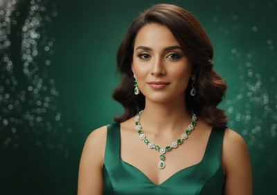 Dazzle Jewel Alloy Green Jewellery Set(Pack of 1)