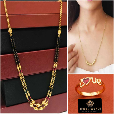 Jewel WORLD Brass, Alloy Gold-plated Gold, Multicolor Jewellery Set(Pack of 3)