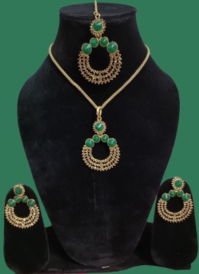 Yogesh shani Metal Palladium Green Jewellery Set(Pack of 1)