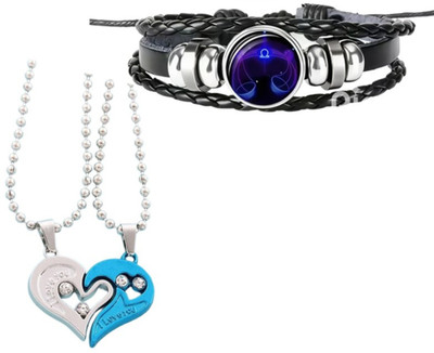 Elanora Jewels Alloy Sterling Silver Blue Jewellery Set(Pack of 2)