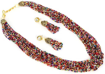 SatnamCreation Alloy Gold-plated Multicolor Jewellery Set(Pack of 1)