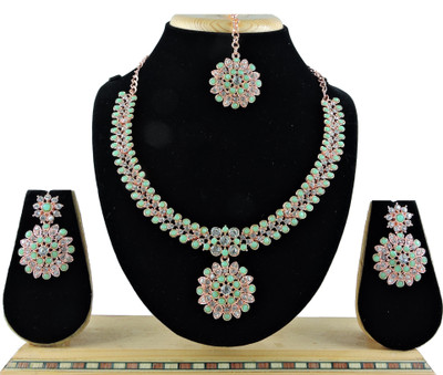 VATSALYA creation Alloy Gold-plated Green Jewellery Set(Pack of 1)