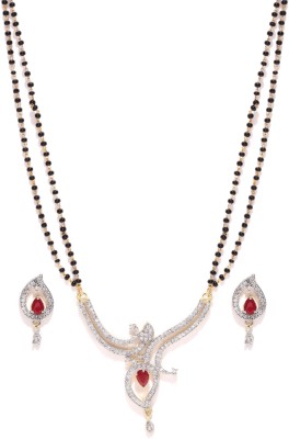 Divastri Alloy Gold-plated Red Jewellery Set(Pack of 3)