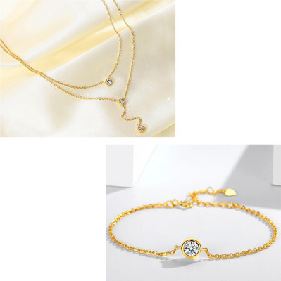 MYKI Stainless Steel Gold-plated Gold Jewellery Set(Pack of 1)
