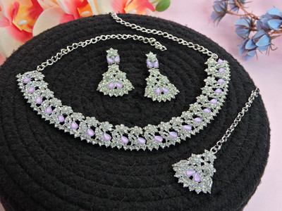 VATSALYA creation Alloy Gold-plated Purple Jewellery Set(Pack of 1)